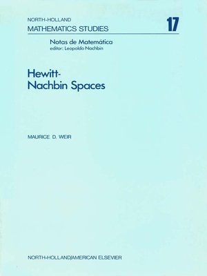 cover image of Hewitt-Nachbin Spaces